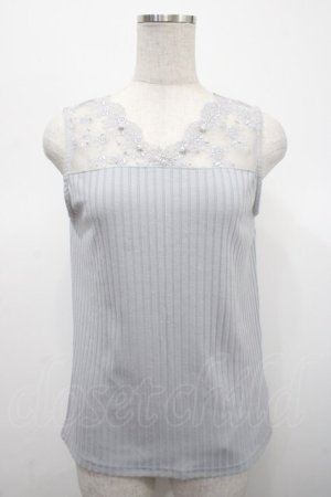 画像: axes femme / 繊細レースタンクトップ M グレー Y-25-04-23-021-AX-TO-SZ-ZY