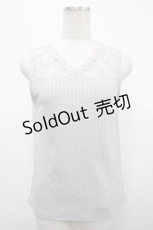 画像: axes femme / 繊細レースタンクトップ M グレー Y-25-04-23-021-AX-TO-SZ-ZI