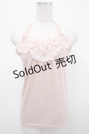 画像: axes femme / 胸元モチーフホルターキャミ M ピンク Y-25-04-23-026-AX-TO-SZ-ZY