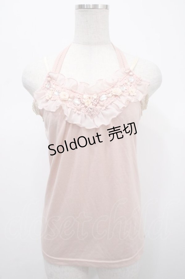 画像1: axes femme / 胸元モチーフホルターキャミ M ピンク Y-25-04-23-026-AX-TO-SZ-ZY (1)