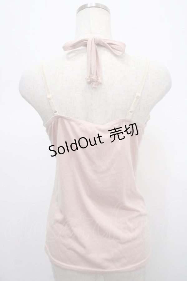 画像2: axes femme / 胸元モチーフホルターキャミ M ピンク Y-25-04-23-026-AX-TO-SZ-ZY (2)