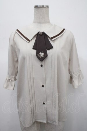 画像: axes femme / リボンタイ付きクラシックブラウス F 生成り Y-25-04-23-039-AX-BL-SZ-ZY