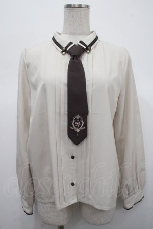 画像: axes femme / タイ付ブラウス M ベージュ Y-25-04-23-040-AX-BL-SZ-ZY