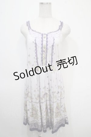 画像: axes femme / レースパネルブーケ花柄ワンピース M ラベンダー Y-25-04-26-040-AX-OP-SZ-ZY