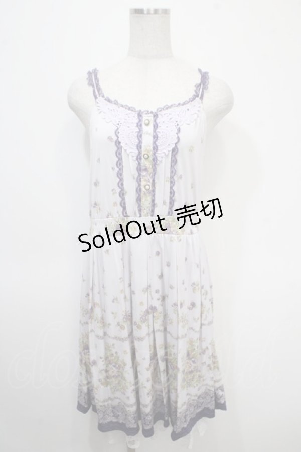 画像1: axes femme / レースパネルブーケ花柄ワンピース M ラベンダー Y-25-04-26-040-AX-OP-SZ-ZY (1)