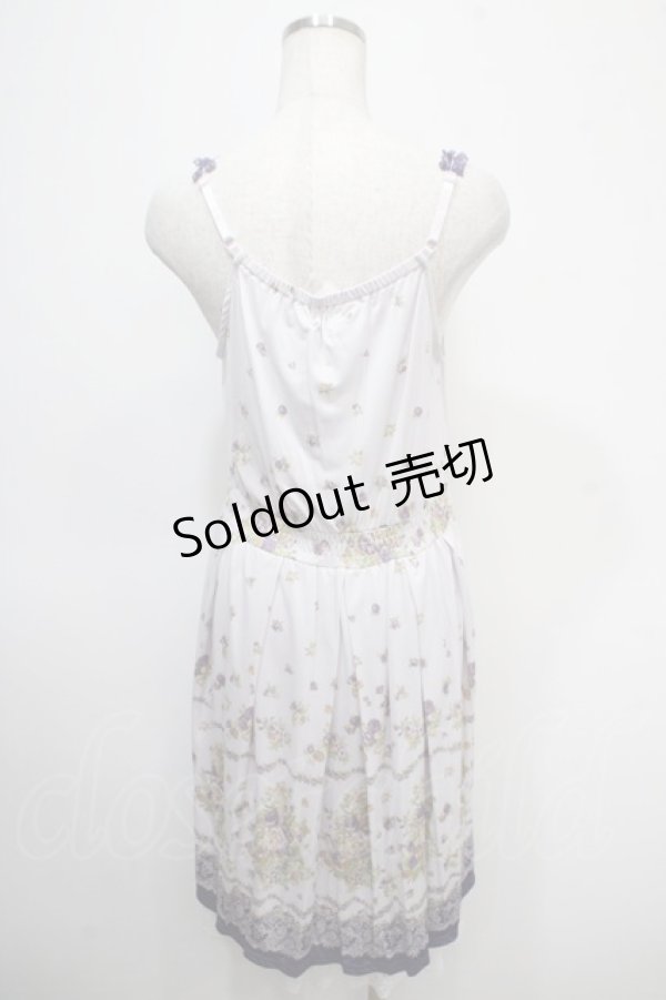 画像2: axes femme / レースパネルブーケ花柄ワンピース M ラベンダー Y-25-04-26-040-AX-OP-SZ-ZY (2)
