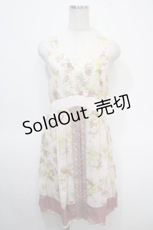 画像: axes femme / 転写風ブーケ花柄ワンピース Ｍ アワピンク Y-25-04-26-042-AX-OP-SZ-ZI