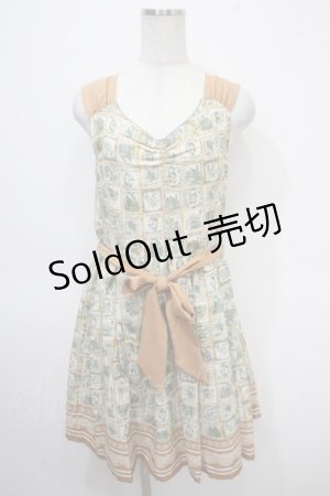 画像: axes femme / 切手柄ワンピース M オレンジ Y-25-04-26-045-AX-OP-SZ-ZI