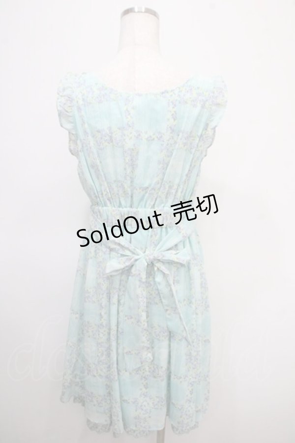 画像2: axes femme / カシュクール格子花柄ワンピース M グリーン Y-25-04-26-050-AX-OP-SZ-ZY (2)