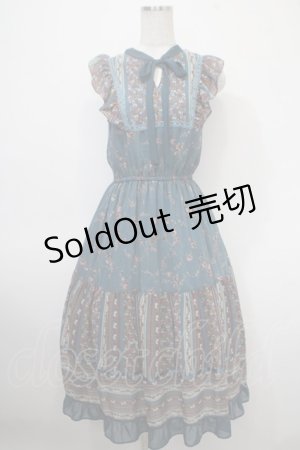 画像: axes femme / パッチワーク花柄ロングワンピース M グリーン Y-25-04-26-056-AX-OP-SZ-ZY