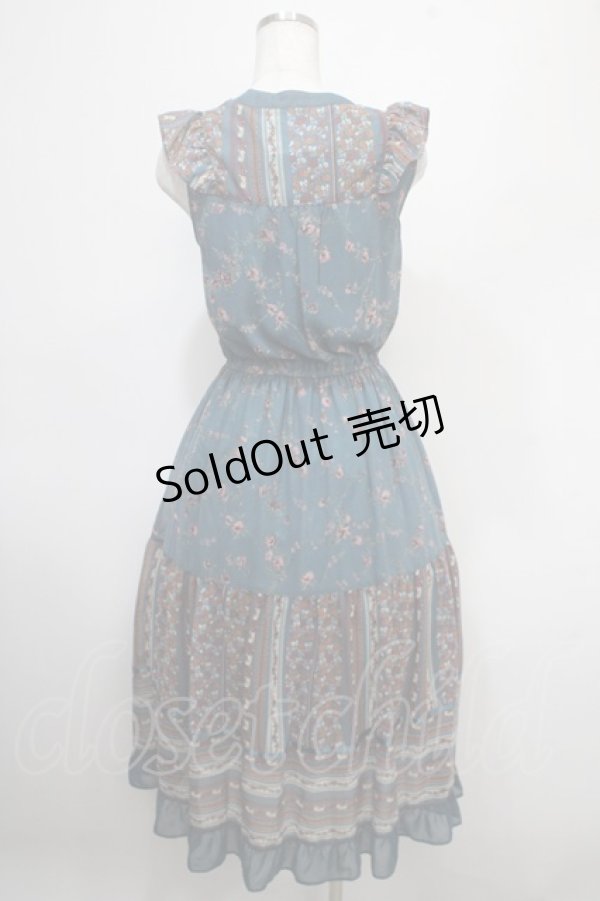 画像2: axes femme / パッチワーク花柄ロングワンピース M グリーン Y-25-04-26-056-AX-OP-SZ-ZY (2)