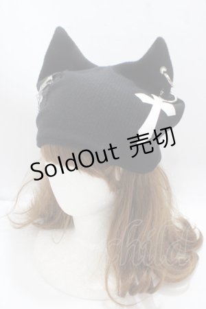 画像: ACDC RAG / 冥闇ネコミミクロスハット  黒 Y-25-04-26-006-PU-AC-SZ-ZY