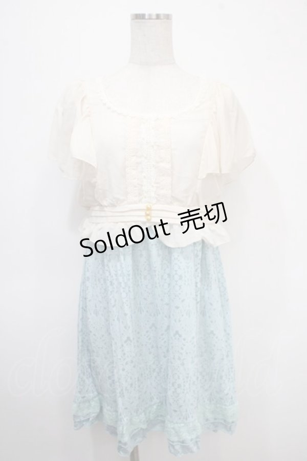 画像1: axes femme / ブラウスドッキングワンピース M サックス Y-25-04-26-061-AX-OP-SZ-ZI (1)