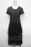 画像1: axes femme / ドットチュールレースワンピース M 黒 Y-25-04-26-071-AX-OP-SZ-ZY (1)