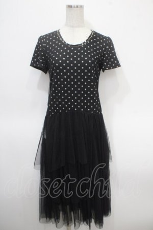 画像: axes femme / ドットチュールレースワンピース M 黒 Y-25-04-26-071-AX-OP-SZ-ZY