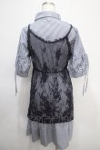 画像2: axes femme / レースキャミレイヤードシャツワンピース M 紺 Y-25-04-26-072-AX-OP-SZ-ZY (2)