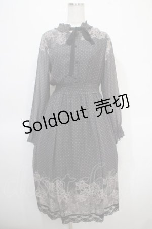 画像: axes femme / レース柄プリントワンピース M 黒 Y-25-04-26-074-AX-OP-SZ-ZI