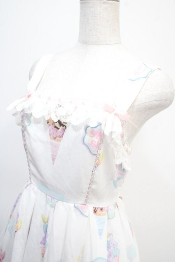 画像3: axes femme kawaii / アイス柄ジャンパースカート M 白 Y-25-04-26-077-AX-OP-SZ-ZY (3)