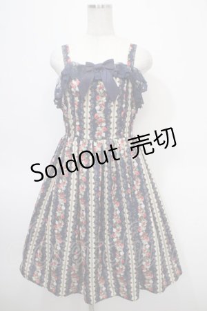 画像: axes femme kawaii / ローズベリーガーデンジャンスカ  紺 Y-25-04-26-081-AX-OP-SZ-ZI