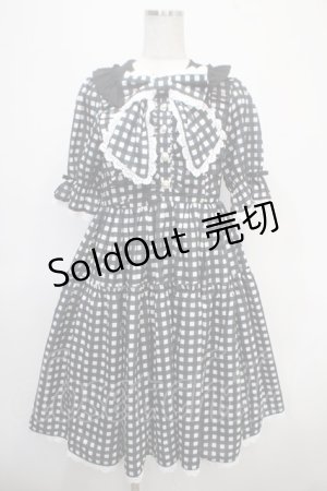 画像: axes femme kawaii / ギンガムチェック柄ワンピース M 黒 Y-25-04-26-084-AX-OP-SZ-ZI