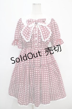 画像: axes femme kawaii / ギンガムチェック柄ワンピース M 赤 Y-25-04-26-085-AX-OP-SZ-ZI