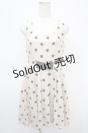 画像: Emily Temple cute / ドットシャンタンノースリーブワンピース  アイボリー Y-25-04-26-094-ET-OP-SZ-ZY
