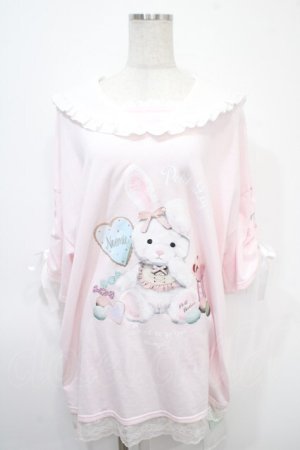 画像: NOEMIE / バブうさ袖スピンドルセーラーチュニックTシャツ M ピンク Y-25-04-26-103-LO-OP-SZ-ZY