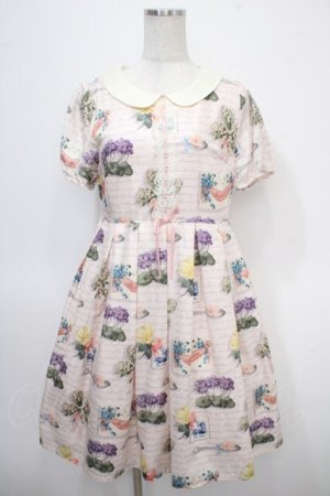 画像: Leur Getter / Flower Card袖付ワンピース  ピンク Y-25-04-26-106-LU-OP-SZ-ZY
