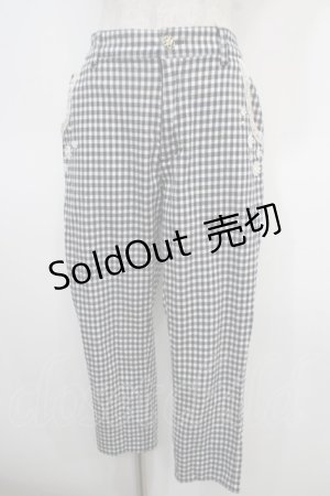 画像: axes femme / お花レースクロップド丈パンツ M 黒 Y-25-04-26-115-AX-PA-SZ-ZY
