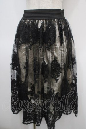 画像: axes femme / コードレーススカート M キナリ×黒 Y-25-04-26-125-AX-SK-SZ-ZY