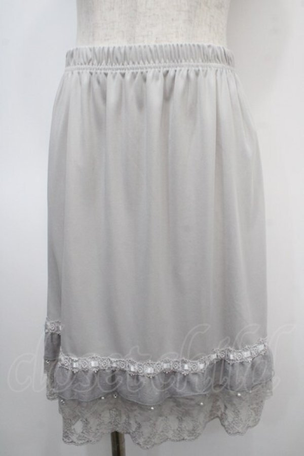 画像1: axes femme / はしごレース使いペチスカート M グレー Y-25-04-26-126-AX-SK-SZ-ZY (1)