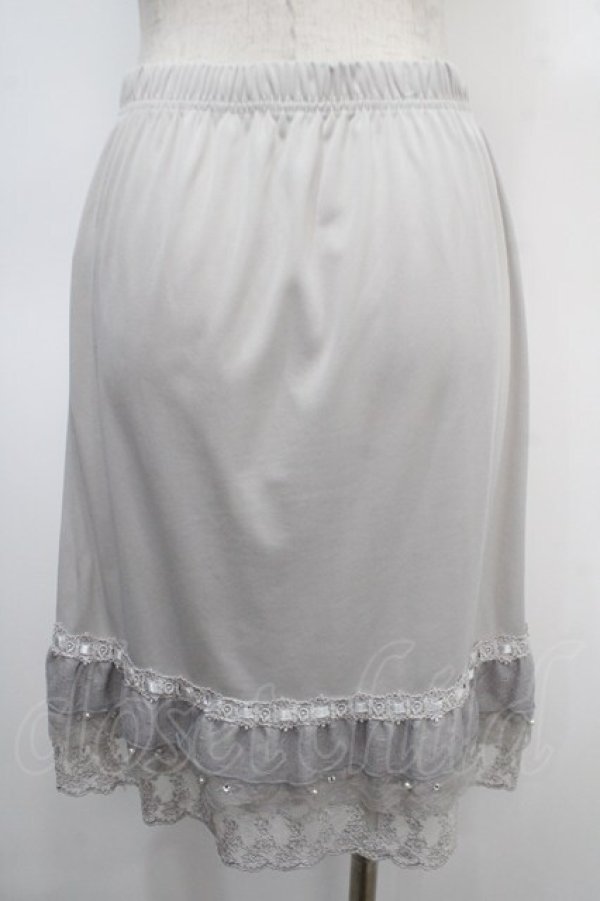 画像2: axes femme / はしごレース使いペチスカート M グレー Y-25-04-26-126-AX-SK-SZ-ZY (2)