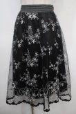 画像1: axes femme / カラー刺繍レーススカート M 黒 Y-25-04-26-128-AX-SK-SZ-ZY (1)