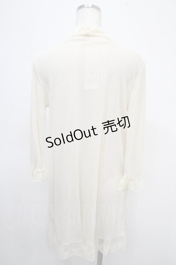 画像2: axes femme / レース切替綿チュールカーディガン M キナリ Y-25-04-26-021-AX-TO-SZ-ZY (2)