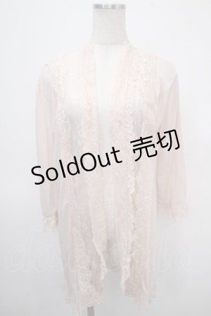 画像: axes femme / レース切替綿チュールカーディガン M アワピンク Y-25-04-26-023-AX-TO-SZ-ZY