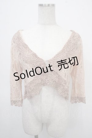 画像: axes femme / カギ針使いレーシーボレロ M アワピンク Y-25-04-26-024-AX-TO-SZ-ZY