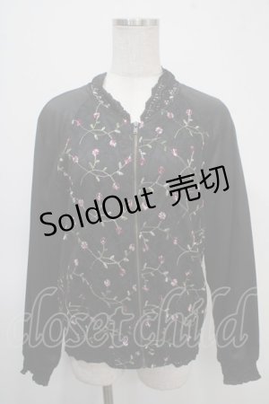 画像: axes femme / チュール刺繍スカジャン M 黒 Y-25-04-26-025-AX-TO-SZ-ZI
