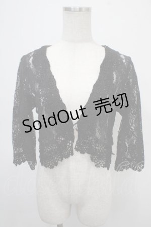 画像: axes femme / カギ針使いレーシーボレロ M 黒 Y-25-04-26-027-AX-TO-SZ-ZY
