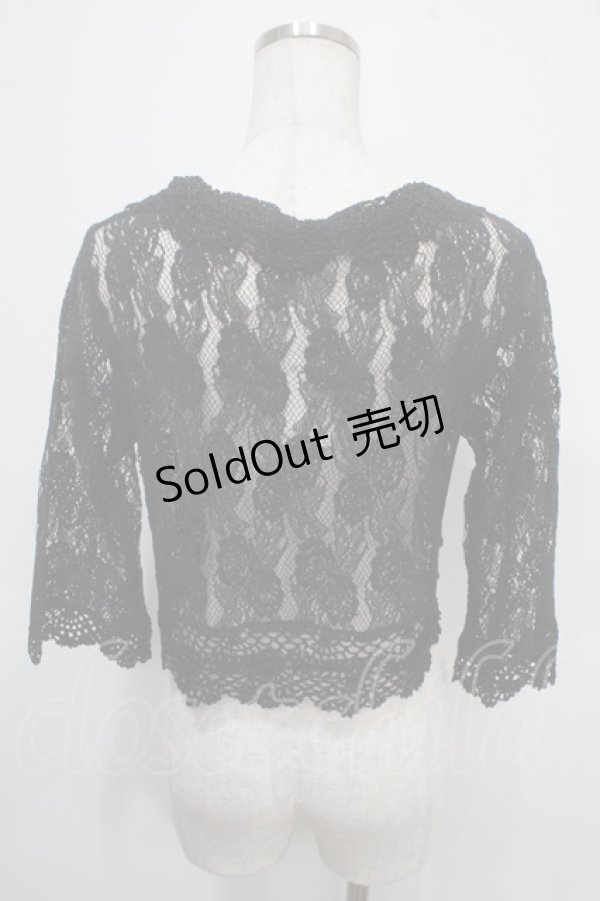 画像2: axes femme / カギ針使いレーシーボレロ M 黒 Y-25-04-26-027-AX-TO-SZ-ZY (2)