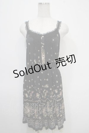 画像: axes femme / レースパネルブーケ花柄ワンピース M 黒 Y-25-04-26-036-AX-OP-SZ-ZI