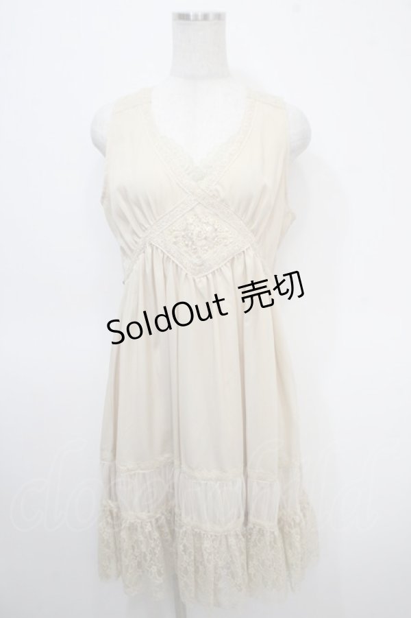 画像1: axes femme / ビジューｘレースワンピース M キナリ Y-25-04-26-038-AX-OP-SZ-ZY (1)