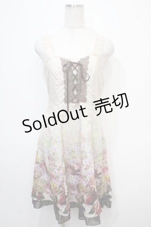 画像: axes femme / 裾グラデ花柄ワンピース M 生成り Y-25-04-28-001-AX-OP-SZ-ZY