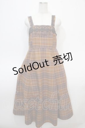 画像: axes femme / タータンチェック柄ジャンスカ M キャメル Y-25-04-28-007-AX-OP-SZ-ZY