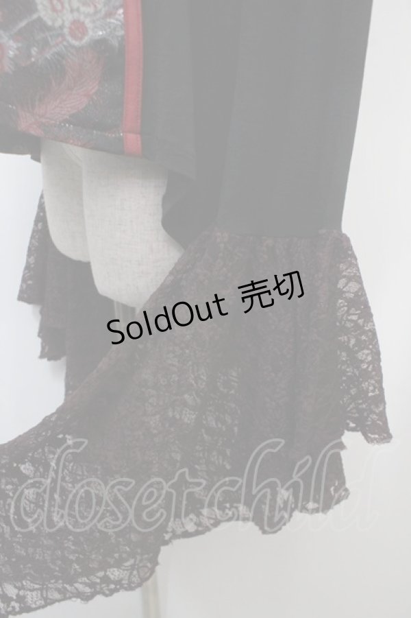 画像4: Qutie Frash / チャイナ姫袖カットソー  黒×赤 Y-25-04-28-047-QU-TO-SZ-ZY (4)