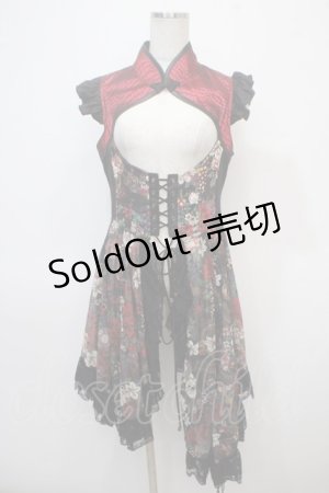 画像: Qutie Frash / チャイナベスト  赤×黒 Y-25-04-28-060-QU-OP-SZ-ZY
