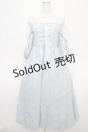 画像: axes femme / シアージャカードバルーンワンピース  サックス Y-25-04-28-010-AX-OP-SZ-ZI