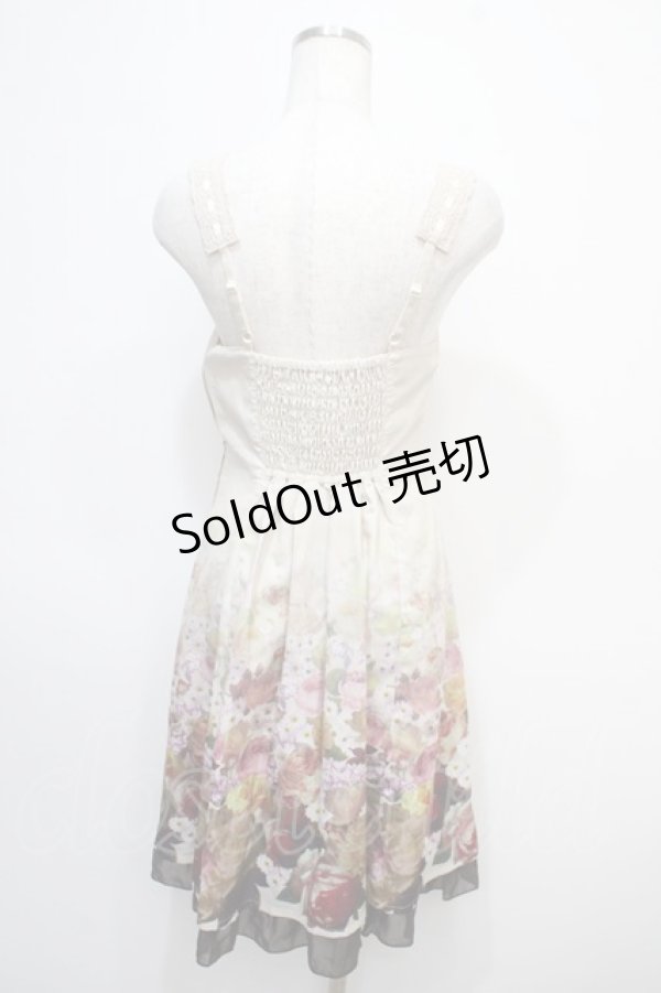 画像2: axes femme / 裾グラデ花柄ワンピース M 生成り Y-25-04-28-001-AX-OP-SZ-ZY (2)
