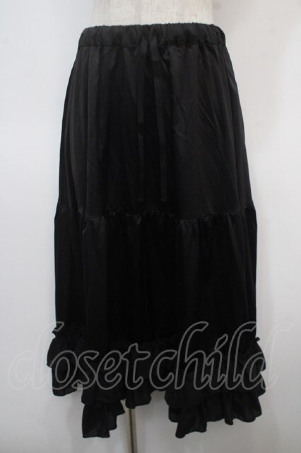 画像1: axes femme kawaii / ミディフリルペチスカート M 黒 Y-25-04-28-068-AX-SK-SZ-ZY (1)