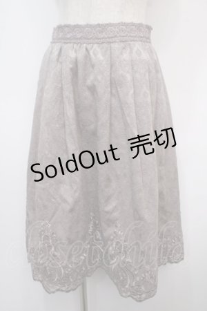 画像: axes femme / ジャガード裾レーススカート M グレー Y-25-04-28-069-AX-SK-SZ-ZT502