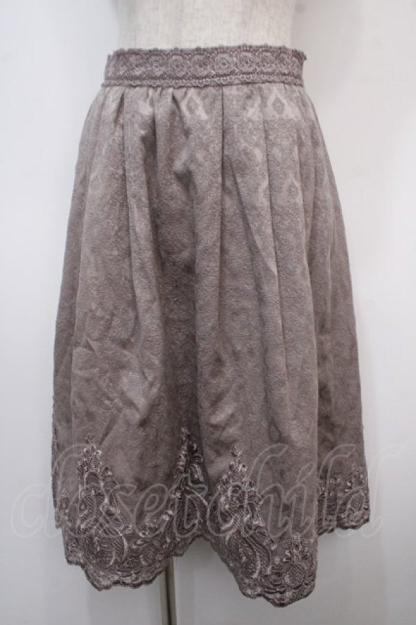 画像1: axes femme / ジャガード裾レーススカート M グレー Y-25-04-28-069-AX-SK-SZ-ZY (1)